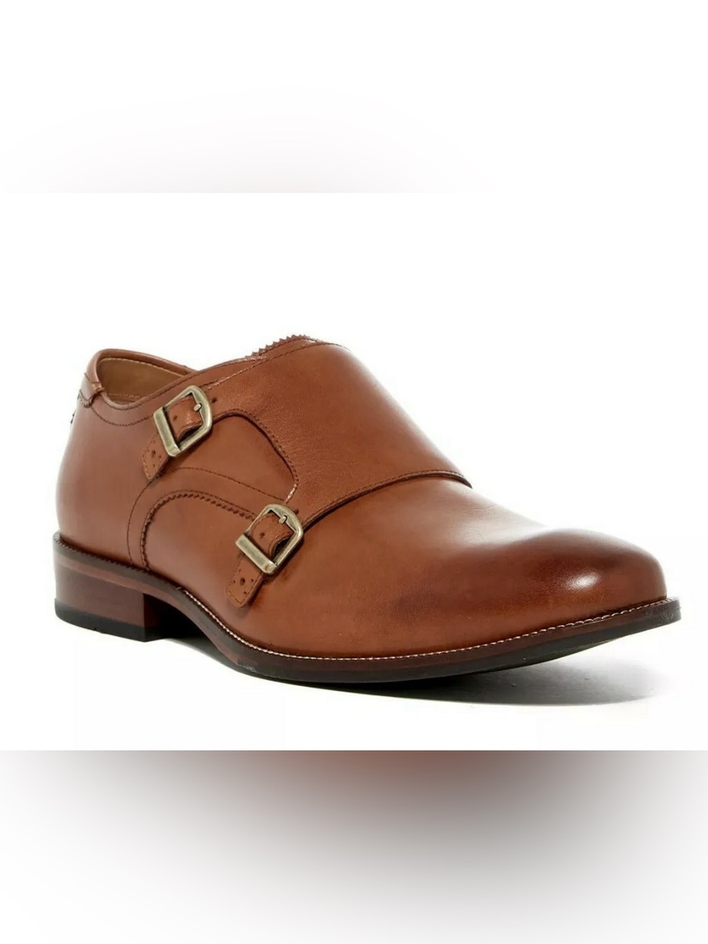 Cole Haan Men's Brenton British Tan Double Monk Strap Dress Loafers